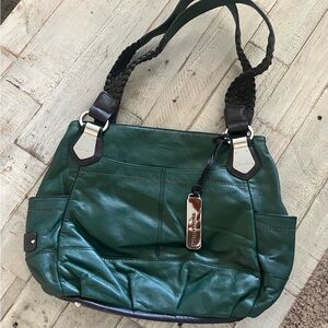 Gorgeous Tignanello Deep Forest Green Leather Purse